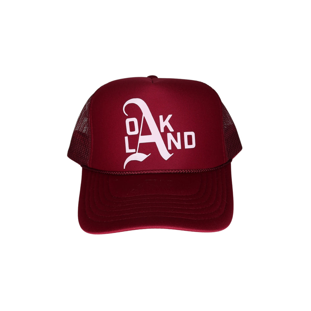 the OAKLAND Trucker- Burgundy Red