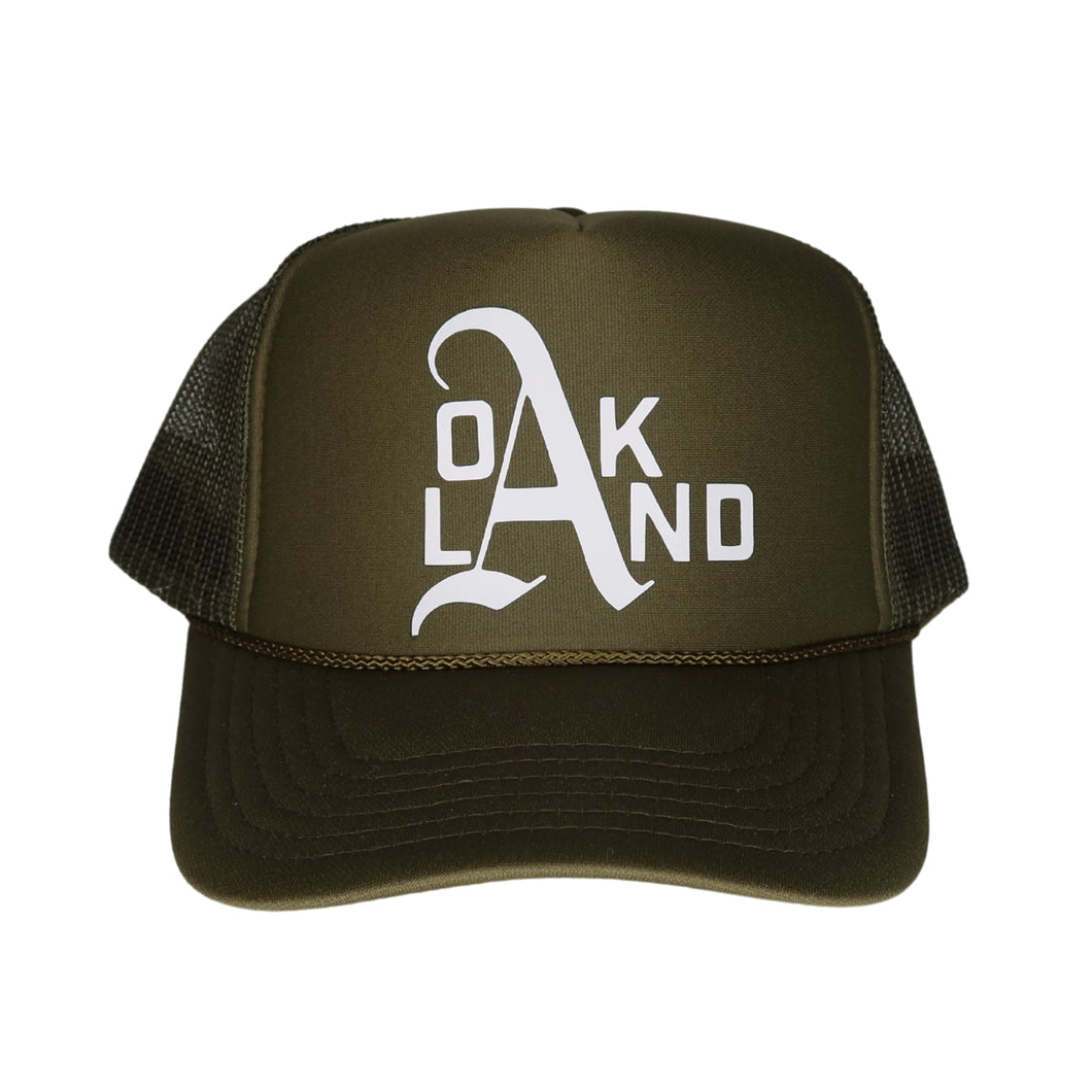 the OAKLAND Trucker- Olive Green